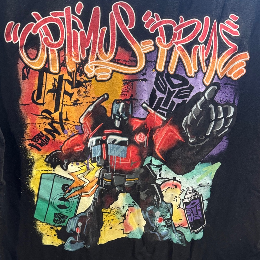 Unisex Short Sleeve Crew Neck CottonTransformers Black Optimus Prime Shirt sz L